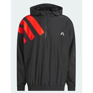 Adidas Originals Men's LARGE JC8782 Anthony Edwards Anorak Black Hooded Jacket